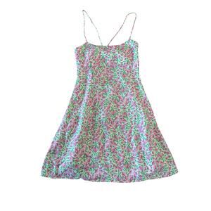 Zara Silky Floral Spaghetti Strap Dress Soft Girl Fairycore